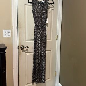 Calvin Klein sleeveless snake skin print jumpsuit